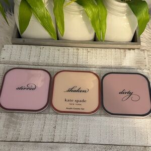 Nwt Kate spade stirred shaken dirty drink acrylic coaster set